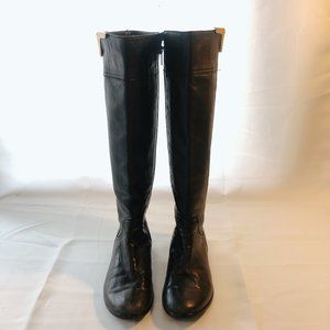 Napoleoni Knee High Embossed Croc Leather Boots